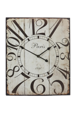 White Metal Paris Wall Clock