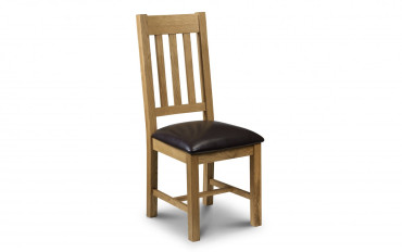 Solid Oak & Leather Dining Chair (Clearance)