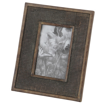 Charcoal Grey Studded Effect Photo Frame