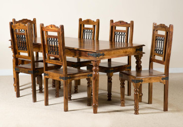 Jali Sheesham 180cm Table & 6 Chairs 1