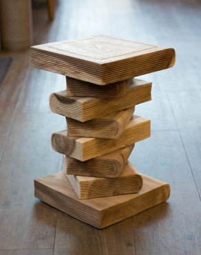Solid Wood Book Stack - Light