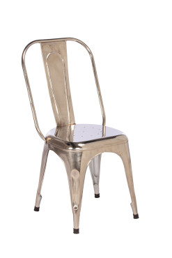 Imari Industrial Metal Dining Chair (Chrome)
