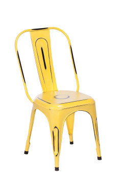 Imari Industrial Metal Dining Chair (Yellow)