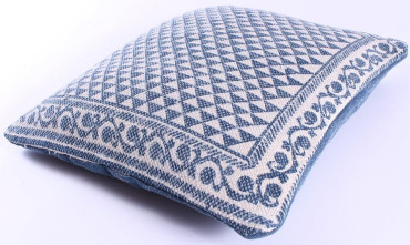 Blue Aztec Cotton Cushion 50x50cm