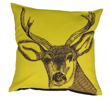 Yellow Stag Cushion 50cm x 50cm