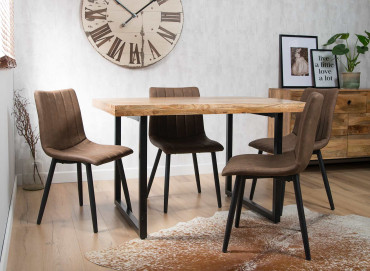 Imari Industrial Light Mango 4-Seater Dining Set - Arizona Chairs