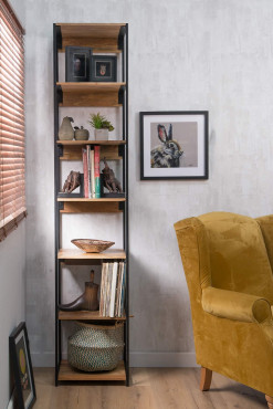 Imari Industrial Mango Slim Modular Bookcase