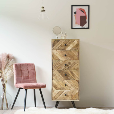 Urban Industrial Mango Tall Chest Of Drawers
