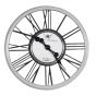 Glossy Grey Metal & Glass Round Wall Clock