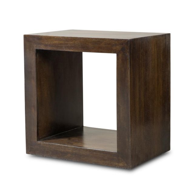 Dakota Dark Mango Cube Side Table 1