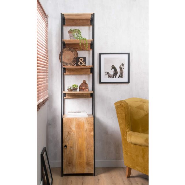 Imari Industrial Mango Slim Modular Storage Bookcase